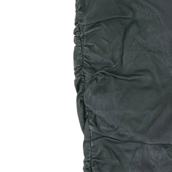 The Row Womens Size Small Black Mini Skirt Leather Ruched Pencil Hidden Zipper - Picture 4 of 5